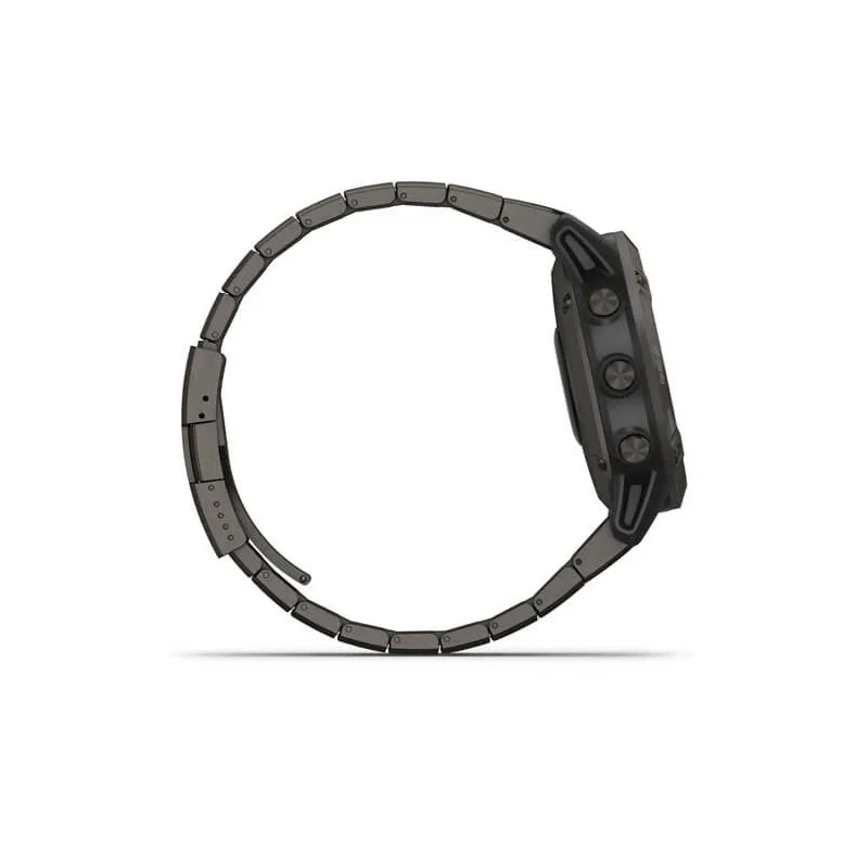 Умные часы Garmin Fenix 6 Pro Solar Carbon Gray with DLC Titanium Band 010-02410-23 1.3" вибросигнал серый карбон