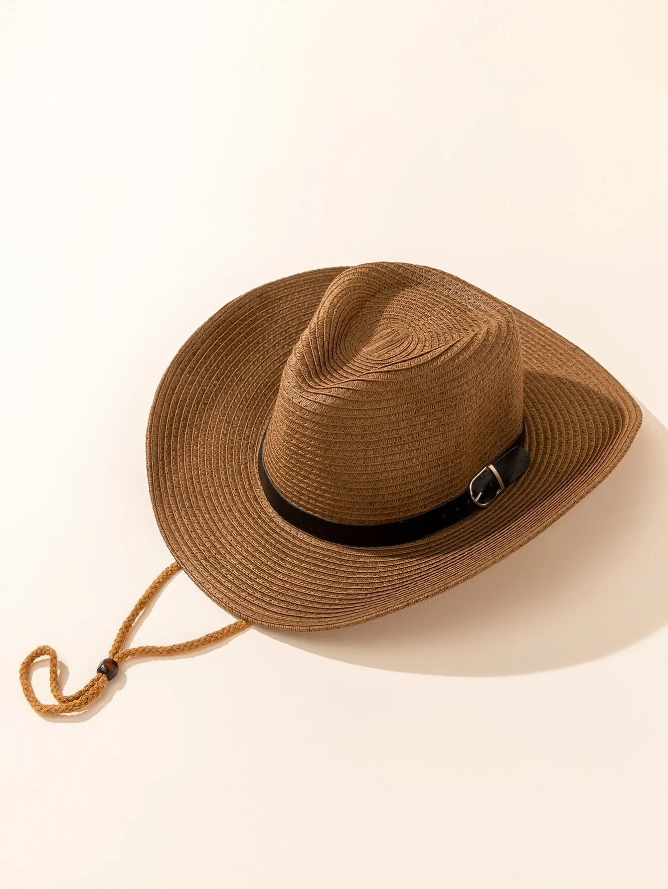 

Belt Decor Straw Hat