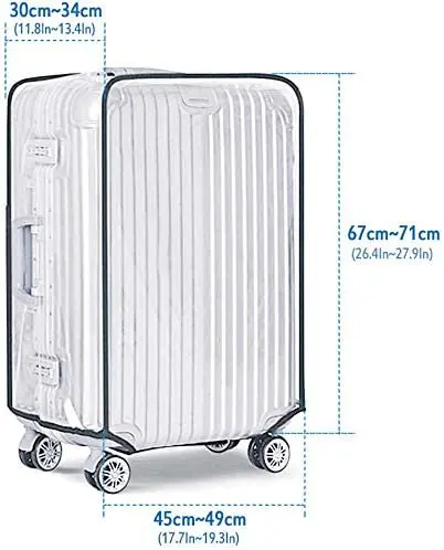 2pcs 28inch Clear PVC Waterproof Suitcase Cover for Travel Luggage