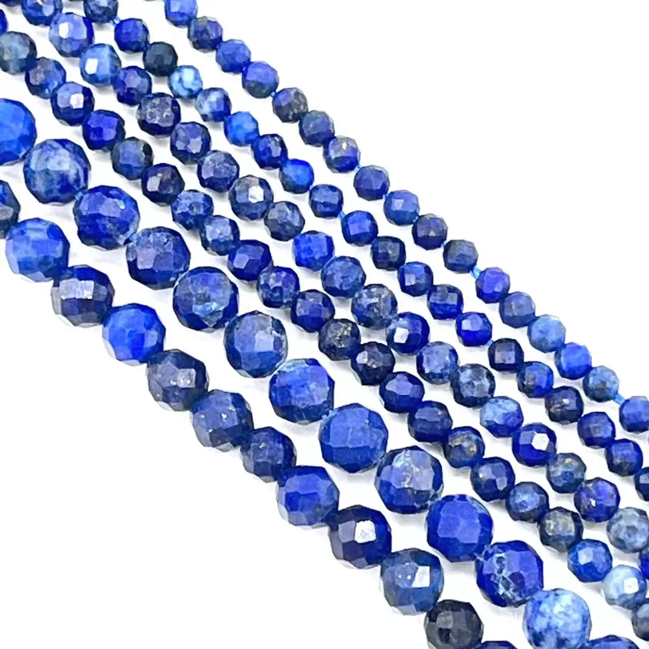 

2/3/4MM lapis lazuli Faceted Round Natural Stone Loose Spacer Beads For Jewelry Making DIY Bracelet Necklace 15” Wholesale