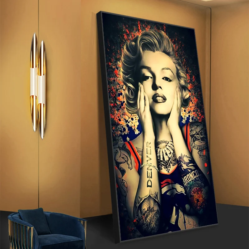 Картина на холсте с изображением знаменитой татуировки Мэрилин Монро
