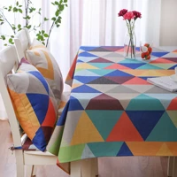 colorful triangular geometric cotton linen table cloth oil painting rectangular tablecloth household coffee tabletowel decor