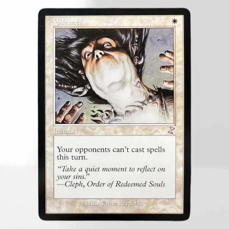 Фото REGULAR 18-1-S-T TCG магическая прокси-карта Silence Sliver Legion Snuff Out Spell Snare Stifle Static Orb German Black Core Cardstock №2