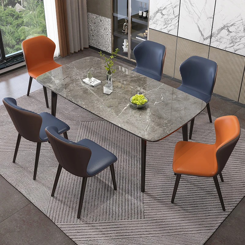 

Nordic Solid Wood Rock Plate Household Small Family Dining Table and Chair Combination Is Simple and Modern Folded Appearance