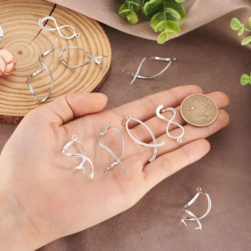 24Pcs Twist Brass Ice Pick Pinch Bails Pendant Clips Clasp Hook For DIY Handmade Earrings Jewelry Making Findings Accessories