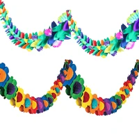 3meter multicolor flower paper pull garlands decorations reusable party streamers hanging garland home wedding layout decor