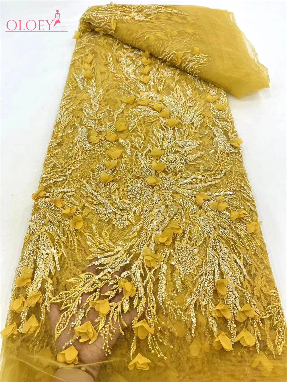 Новейшая Высококачественная Элегантная вышивка 3D Цветочная кружевная ткань