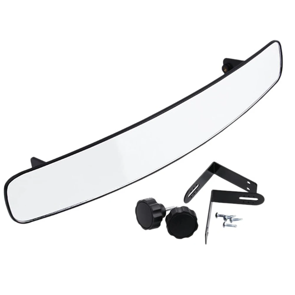 

Universal Styling Panoramic Clear Golf Cart ABS Extra Wide Rear View Mirror Convex Outdoor Easy Install Safety Driving