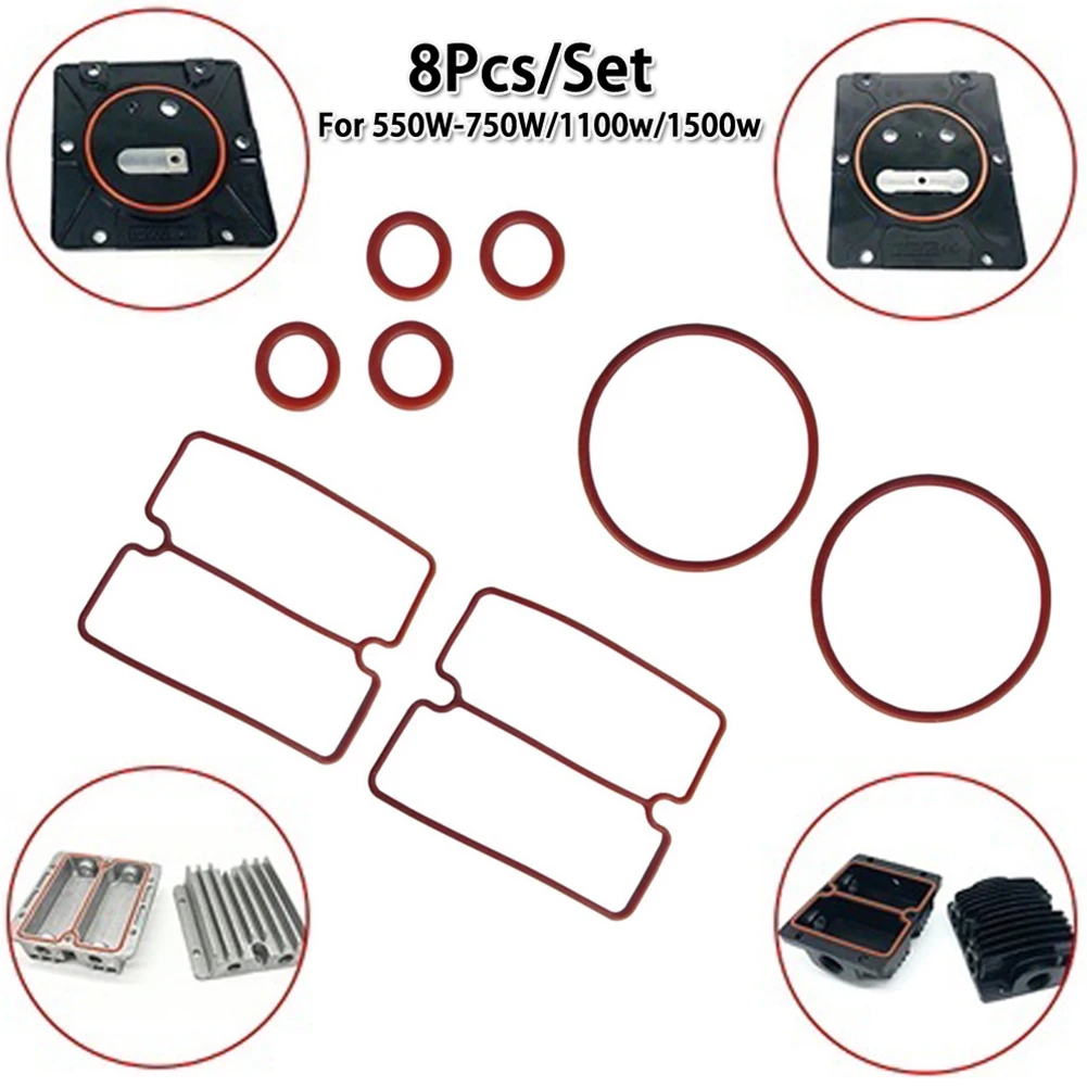 

8Pcs/Set Nitrile Rubber Sealing Ring For Oil Free Air Compressor Cylinder Head Sealing Ring For 550/750/950W For 1100W For 1500W