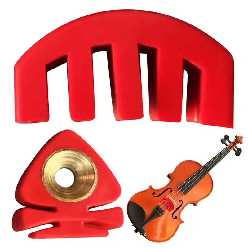 

Violin Mute Combo Soft Reusable Rubber Metal Practice Silencer Violin Silencer Anti Tear Wear Resistant String Mute For Practice