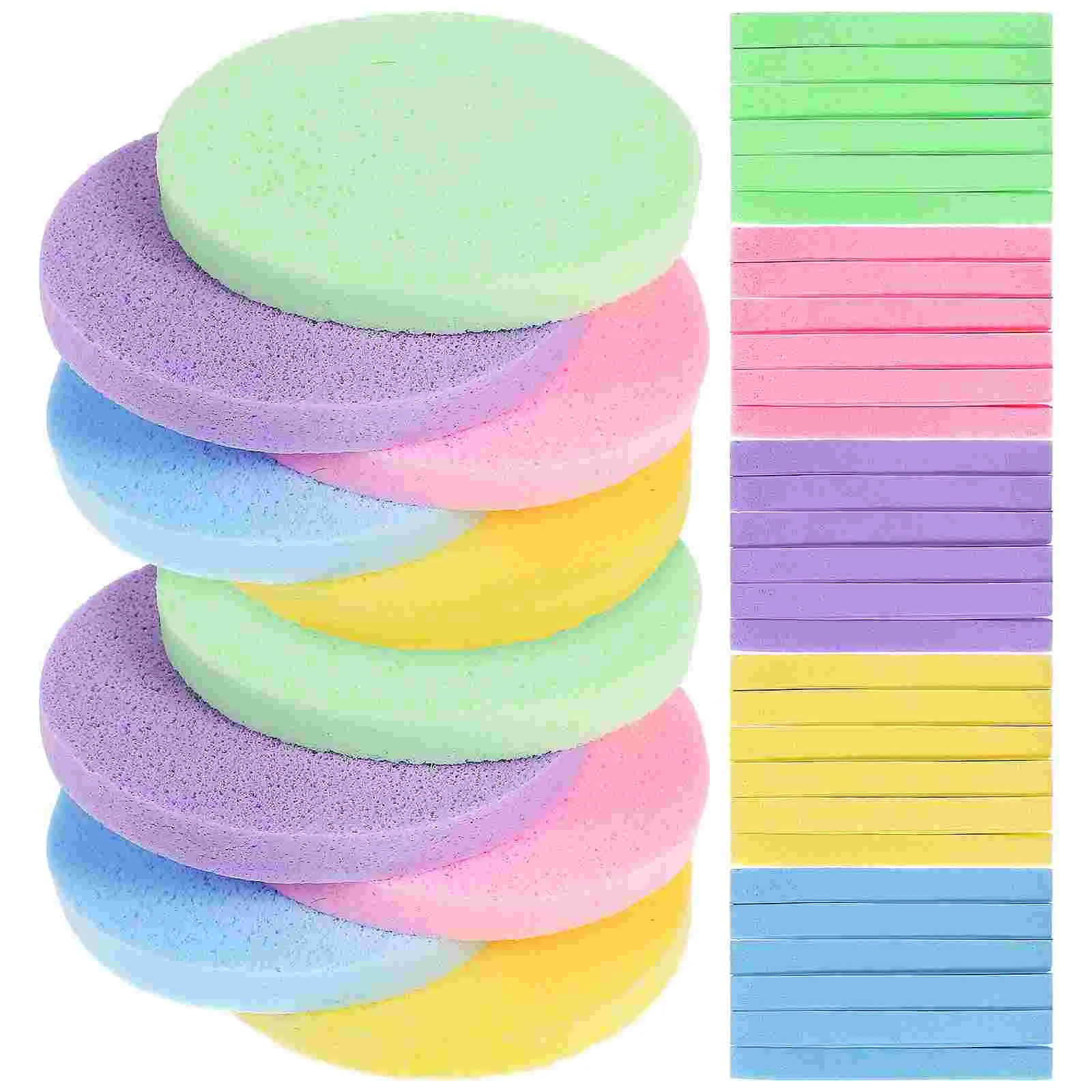 

120 Pcs Makeup Sponges Round Facial Compressed Exfoliating Removal Supplies Beauty Products Face Cleansing Cosmetics