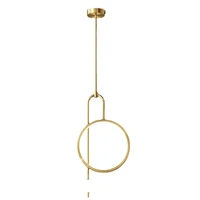 modern pendant light gold ring led bedroom bedside hanging lighting minimalist nordic luxury living room background ball lamp