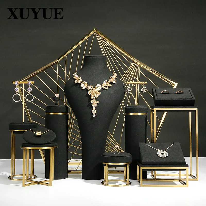 

Jewelry Display Rack Black jewelry props high-grade metal jewelry display props window jewelry rack combination spot