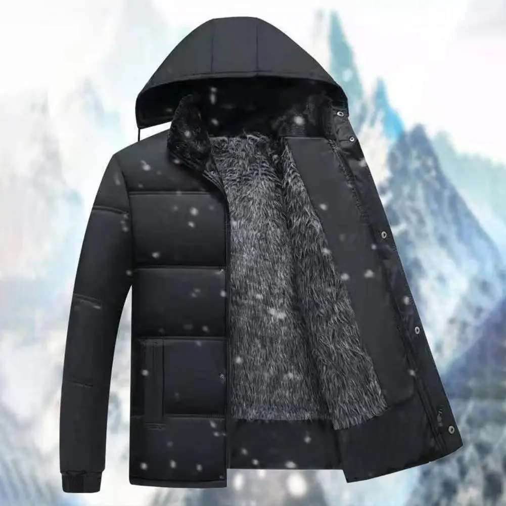 

Terrific Winter Jacket Wear-resistant Down Coat Solid Color Simple Fluffy Winter Down Coat All Match