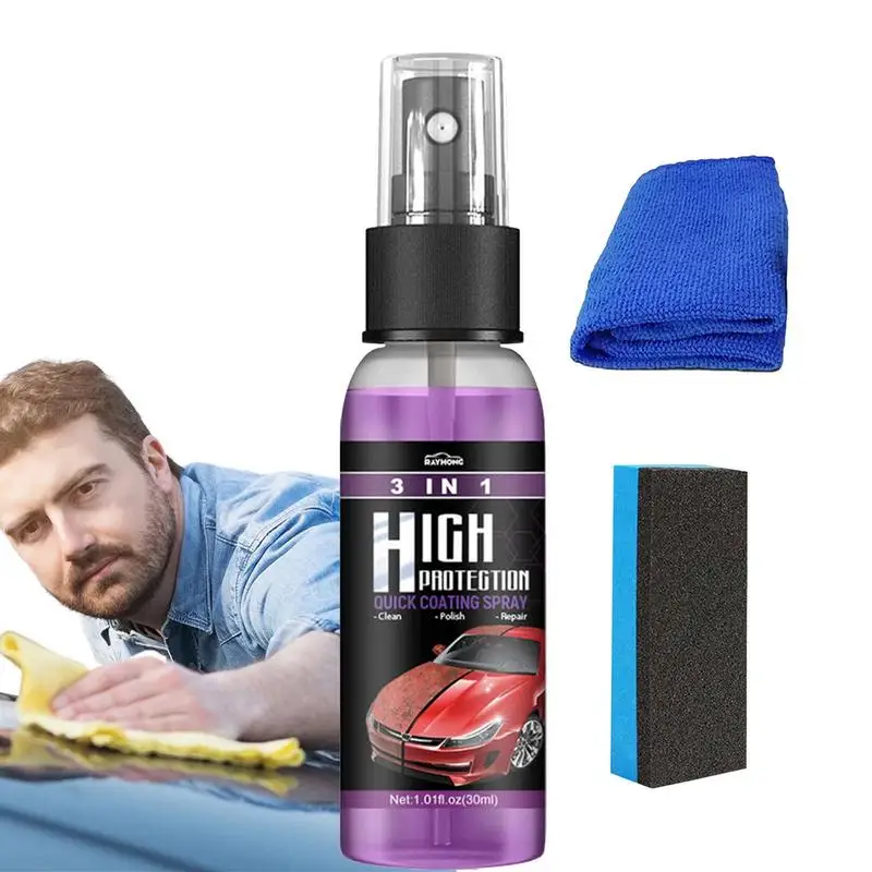 

3 In 1 Car Ceramic Coating Spray 30ml,100ml Auto Nano Ceramic Coating Polishing Spraying Wax Car Paint Of Scratch Repair Remove