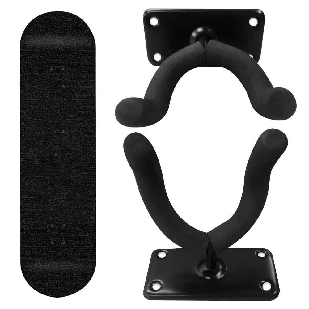 Sturdy High Quality Black Longboard Storage Skateboard Holder Wall Mount Skateboard Deck Display Horizontal Hanger Rack images - 6