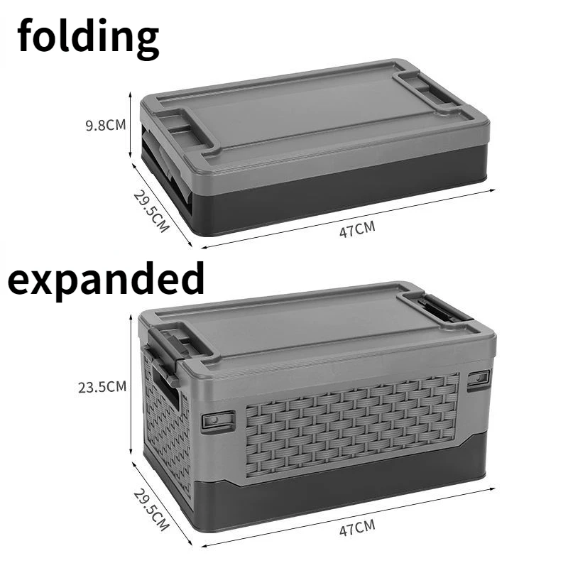 

Folding Storage Box with Waterproof Bag Portable Large Capacity Storage Baskets for Car Outdoor Camping Picnic