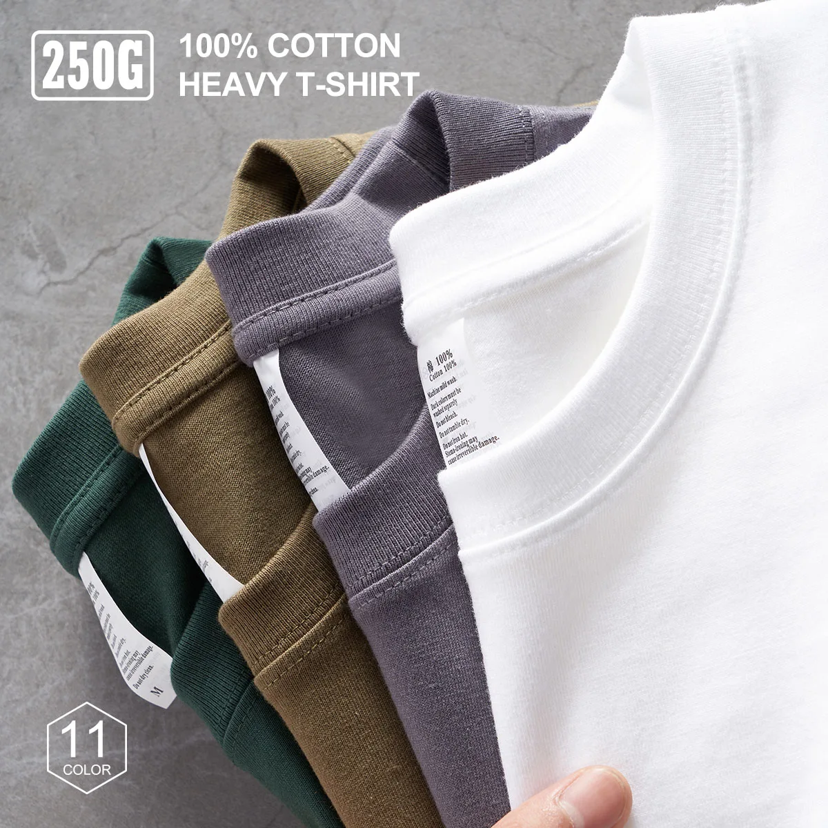 

Oversized T-shirt For Men Plain 100% Cotton 250g Thick High Quality Basic Solid Loose Unisex Women Short Sleeve Tee Empty White
