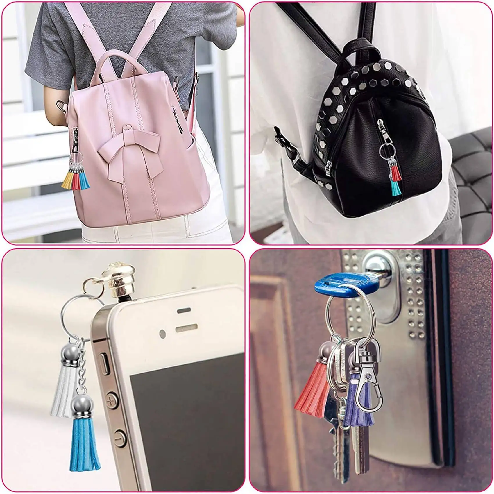 140 шт. брелок с кисточками оптовый набор для DIY кожаные подвески акриловые