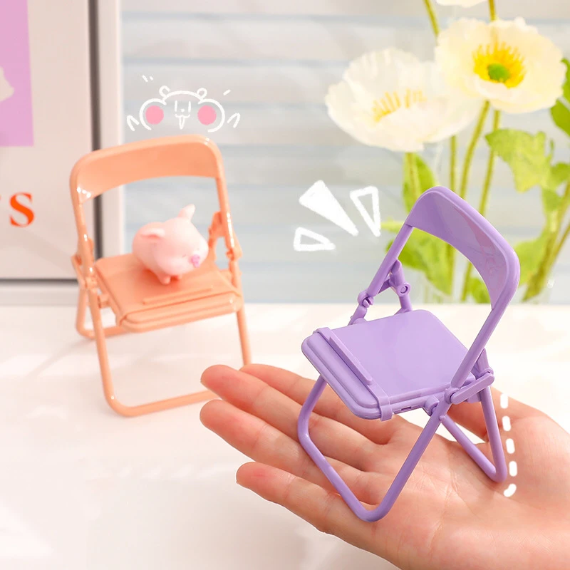 adjustable phone holder stand foldable desk mobile phone holder universal lazy bracket cute macaron chair for all phone tablet free global shipping