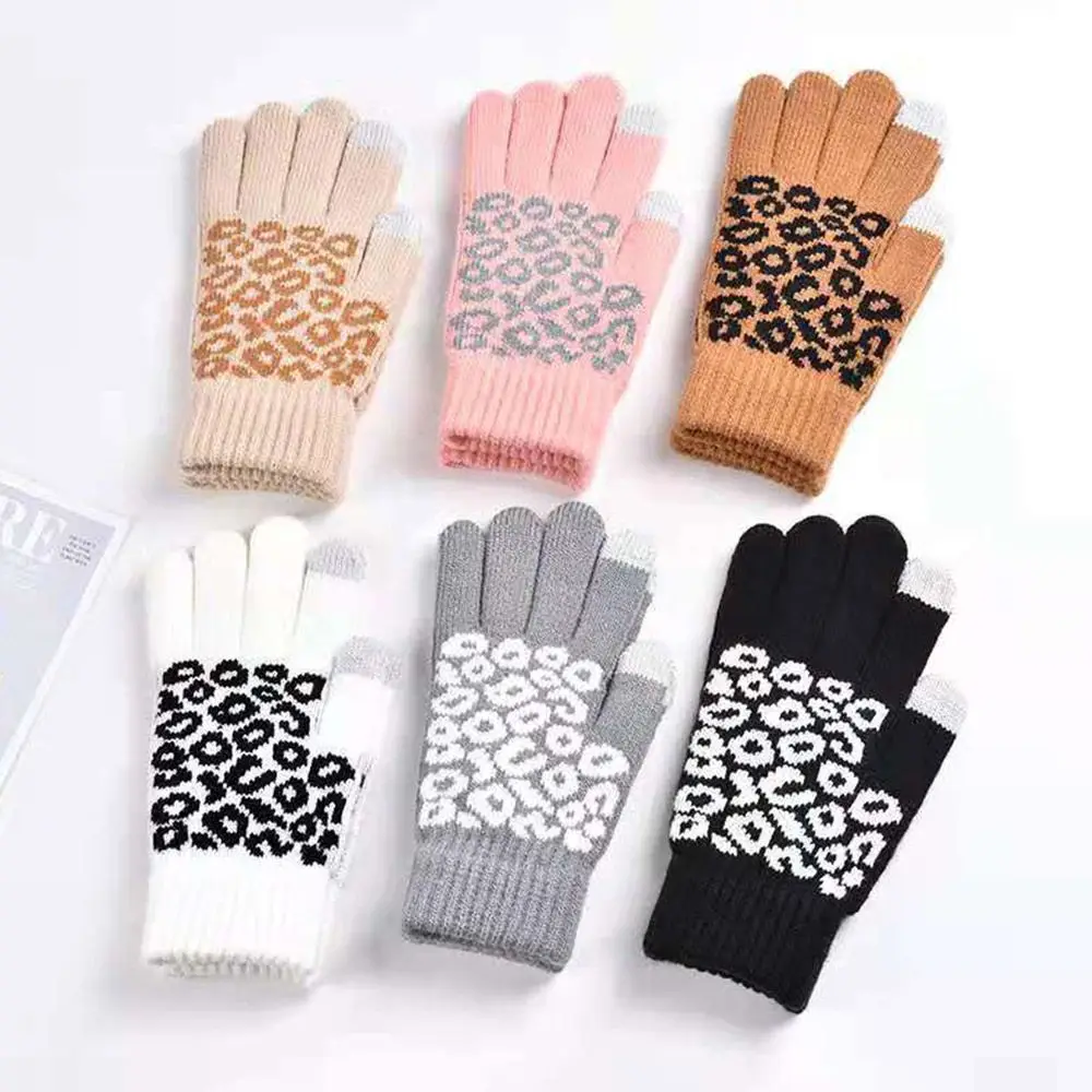 

Модные мужские и женские бархатные мягкие митенки для сенсорного экрана теплые вязаные перчатки