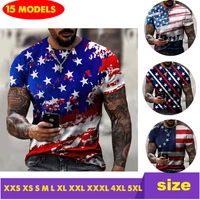 mens and womens 3d american flag printed t shirts fashionable round neck short sleeve street clothes hip hop t shirts summer