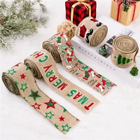 christmas burlap ribbon roll xmas tree twine streamer ribbon car truck red plaid tape for christmas gift wrapping diy bow craft