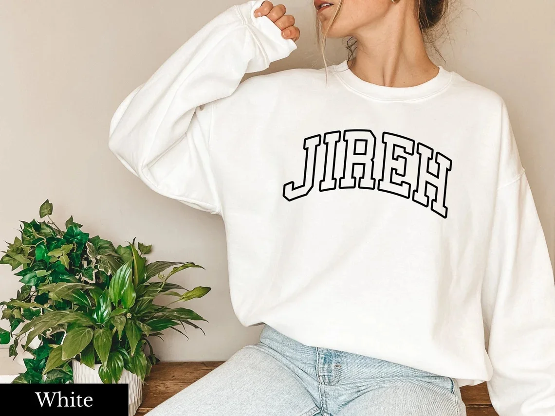 

Sugarbaby Jireh Graphic Spring Sweatshirt Christian Sweater Jesus Is King Love Like Jesus Cotton Jumper Christian Clothing
