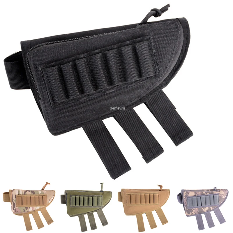 

Tactical Rifle Stock Pack Shooting Cheek Pad Airsoft Paintball Shotgun Buttstock Ammo Carrier Holder Military Bandolier Pouch