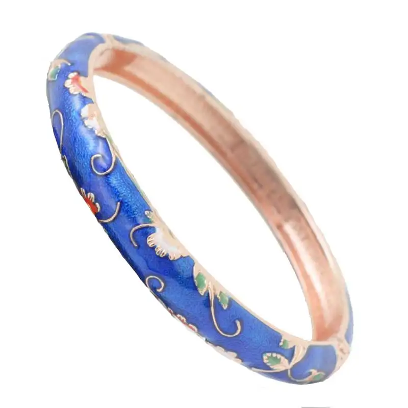 

Cloisonne Bracelet Elegant Floral Chinese Style Fashion Bangle Bracelet Beijing Tourist Souvenir