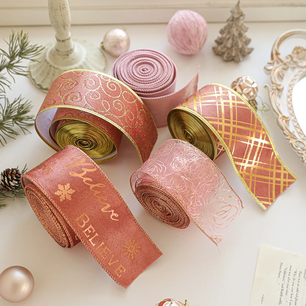 Рождественская лента для упаковки подарков рождественские украшения бант венок