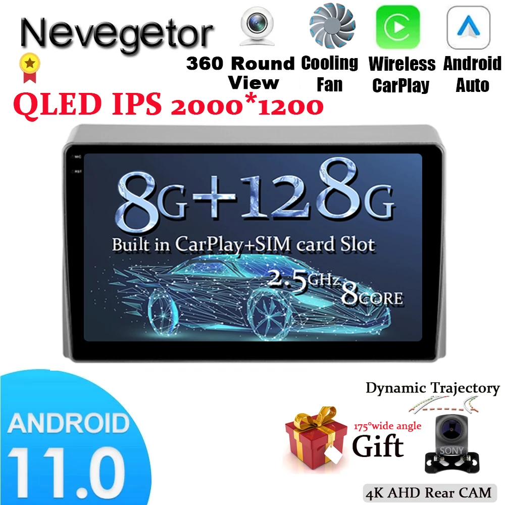 

Android 11 для Toyota Hiace XH10 H200 5 Ⅴ 2004 - 2021 автомобильный радиоприемник мультимедийный видеоплеер навигатор стерео GPS No 2din 2 din dvd