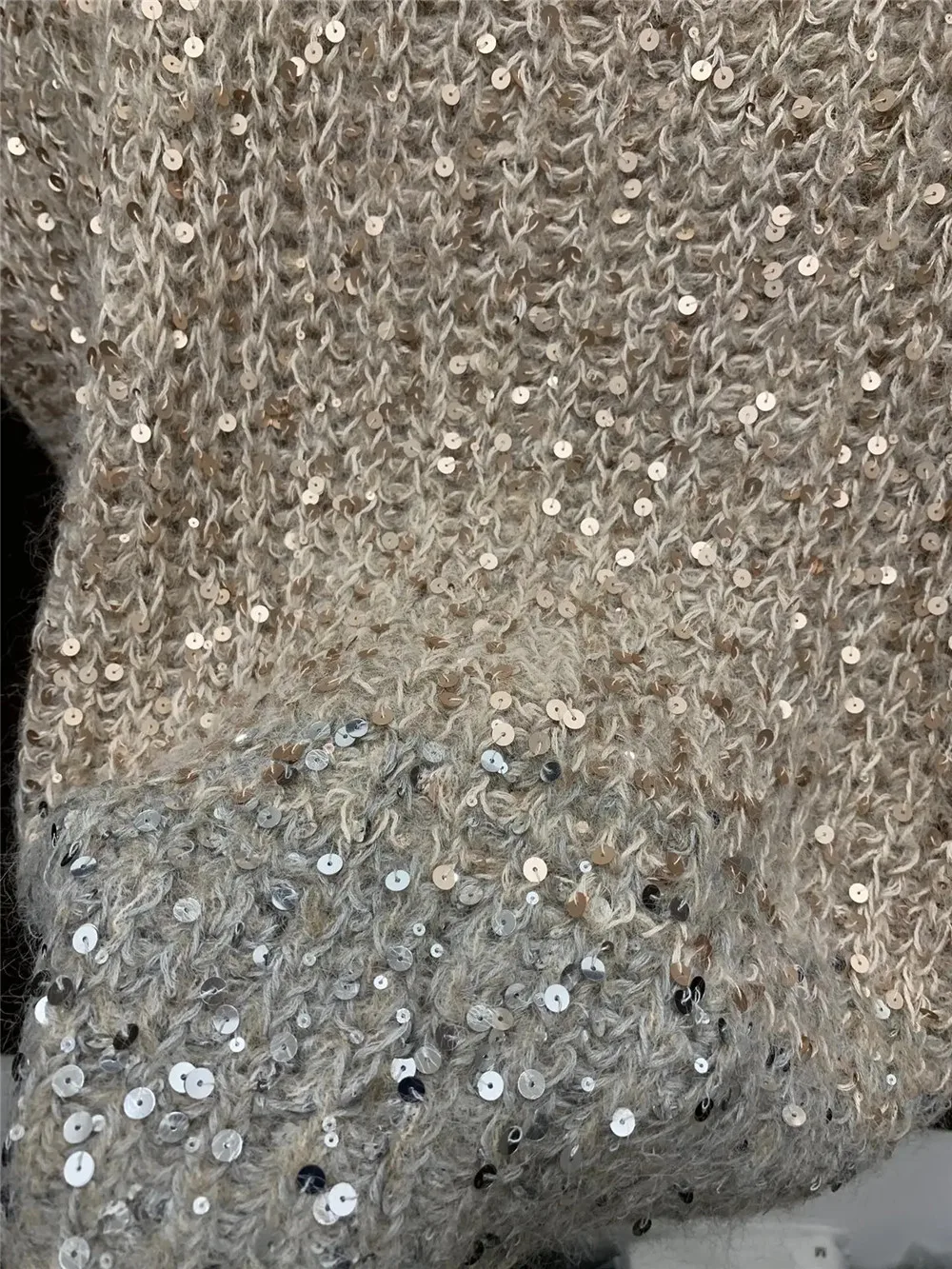 Женский Блестящий постепенный пуловер свитер с круглым вырезом Свободный