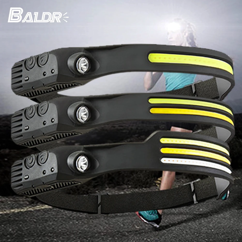 BALDR New Wave Induction COB Headlight Outdoor Riding Light USB Charging Night Running Light Strong Light Headlamp