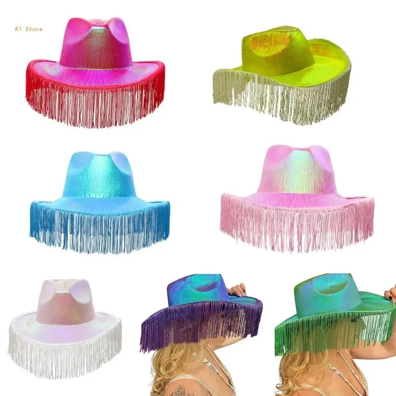 

Bride Cowboys Hat Tassel Cowboys Hat Bridal Fedora Hat Bachelorette Party Hat Bridal Party hat Tassel Cowgirl Hat