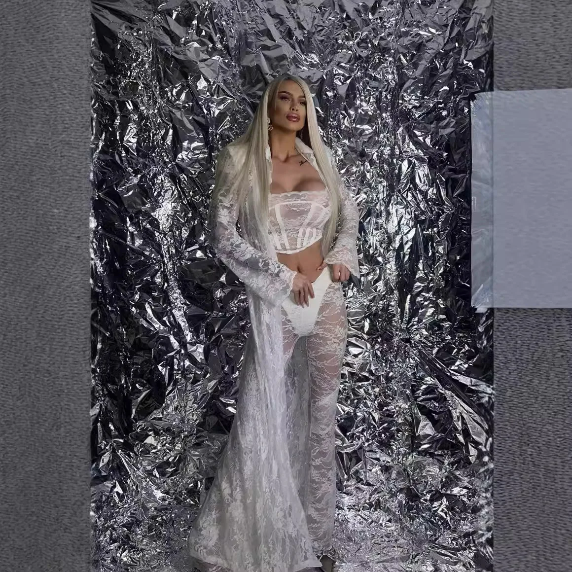 2024 черные подтяжки с длинными рукавами на плечах жилет кружевные брюки-тройка