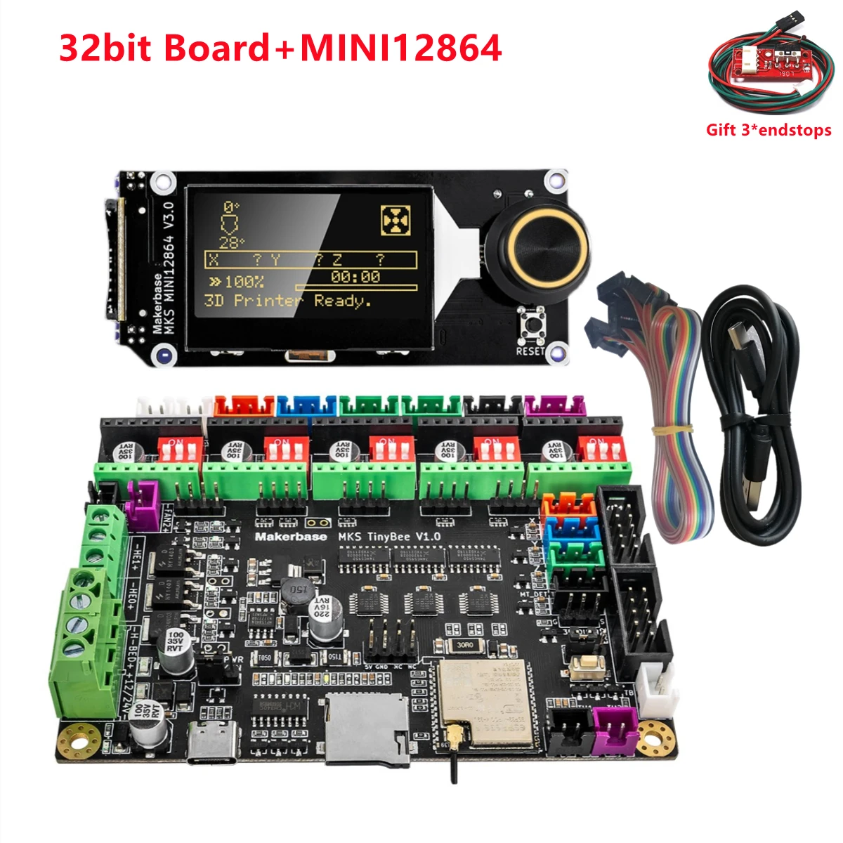 Контроллер MKS TinyBee v1.0 ESP32 Wi-Fi для 3D-принтера 32-битная обновленная материнская плата