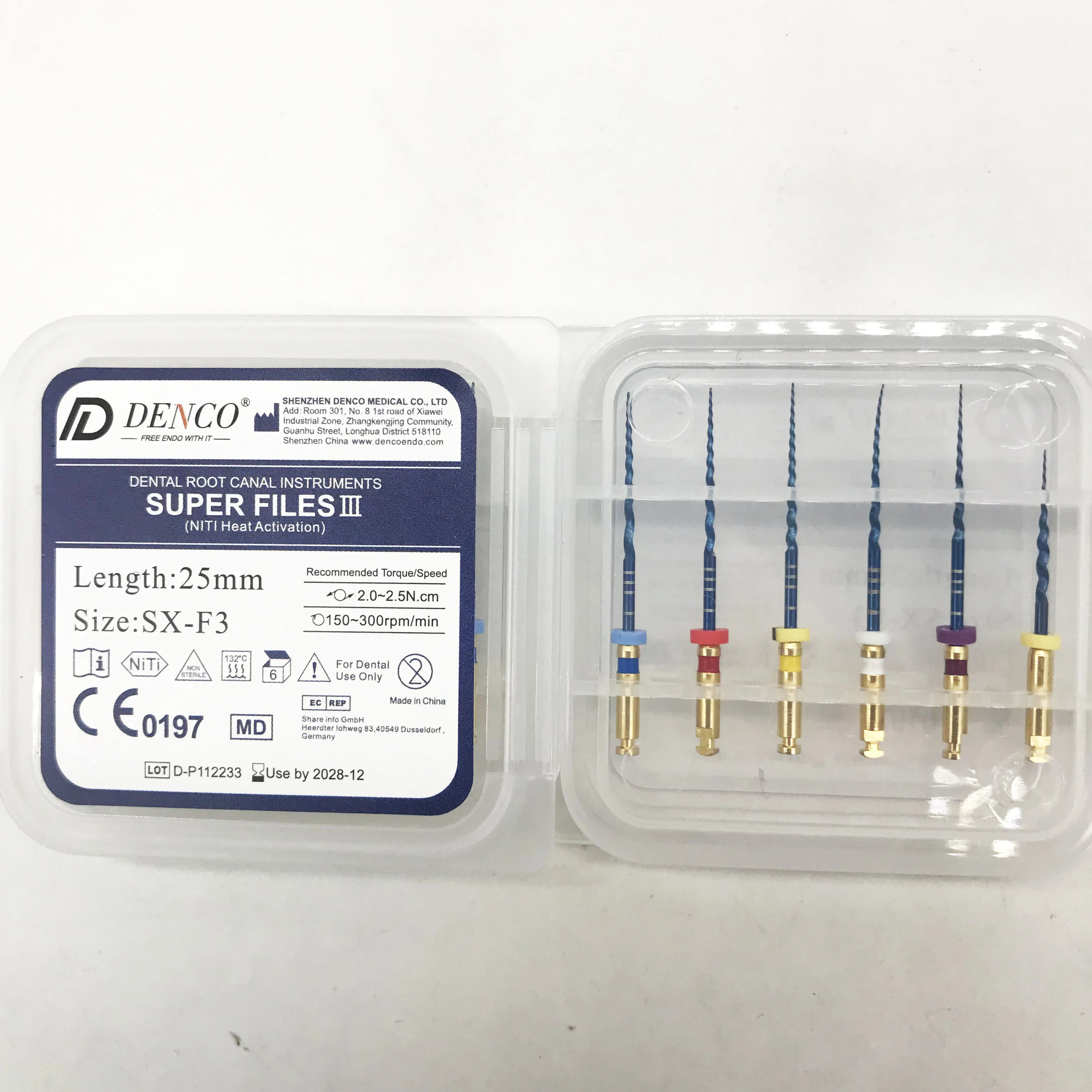Стоматологический файл корневых каналов Denco Super Files III Niti термоактивация синий