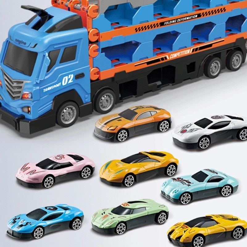 

Детская игрушка для 3 + детей, набор для транспортировки автомобилей, грузовик, игрушка 8/16/24, автомобиль из сплава