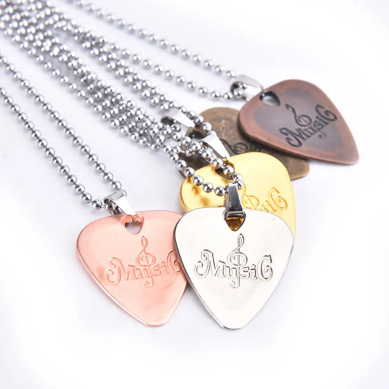 

1pc Metal Acoustic Electric Guitar Bass Necklace Pick Thin Mediator Pick With Chain Guitar Accessories Guitar Picks Necklace