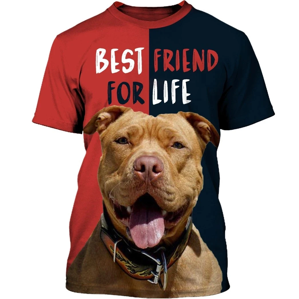 

2023 New Pitbull Printed Men's T-shirt Tops O-Neck Oversized Fashion Streetwear Shirt Summer Casual Short Sleeve Men's Clothing
