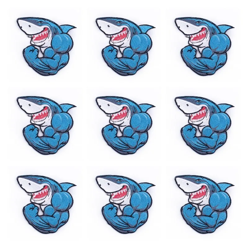

10Pcs/Pack Punk Muscle Embroidery Patches on Clothes Thermoadhesive Iron-on Fusible Patch for Clothing Cartoon Animal Parches