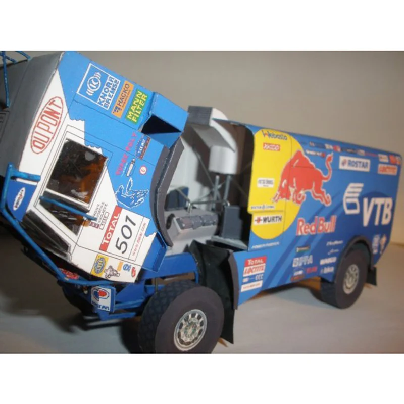 Kamaz 4326-9 Дакар 2009 1:53 ралли оригами искусство Складная 3D бумажная модель Papercraft