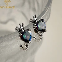 xiyanike vintage crown hear zircon hoops earrings for women girl new fashion statement jewelry accessoris gift party %d1%81%d0%b5%d1%80%d1%8c%d0%b3%d0%b8 2022