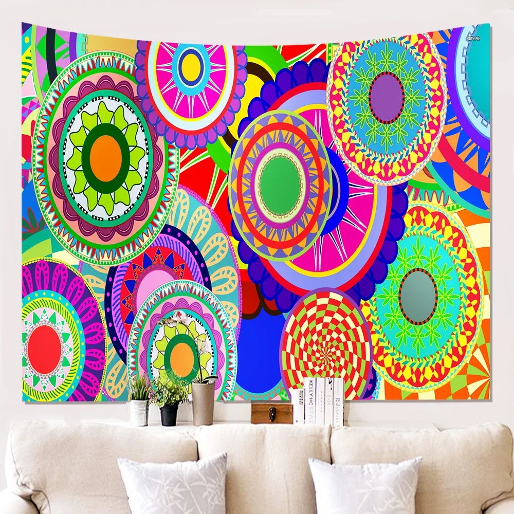 Настенный гобелен индийский хиппи чешский психоделический Павлин мандала