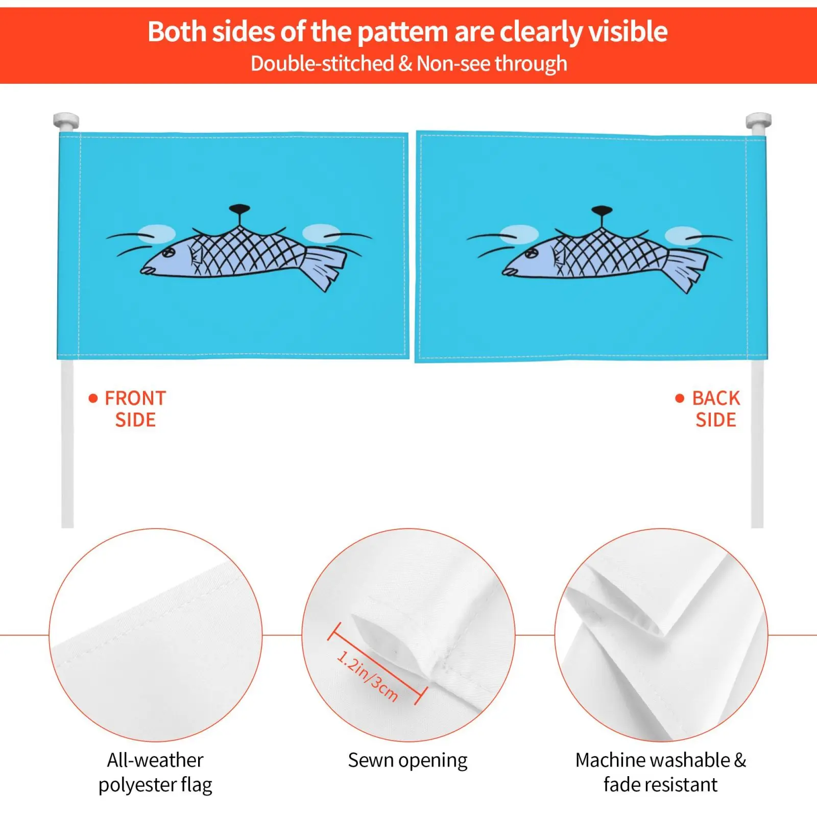 Счастливый хвост рыбы сказочный флаг автомобиля печать на заказ счастливый