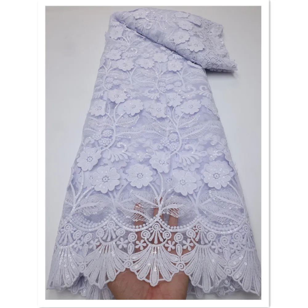 

XIYA African Lace Fabric 2022 High Quality MIlk Silk Lace French Mesh Fabric Nigerian Lace Swiss Lace Fabrics Fo Wedding LY591