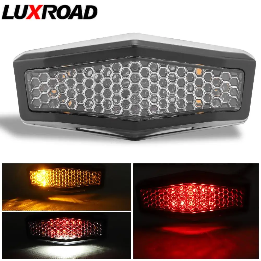 Универсальные LED задние тормозные огни для мотоцикла 12V красного цвета с указателем поворота и индикатором для кафе-рейсера.