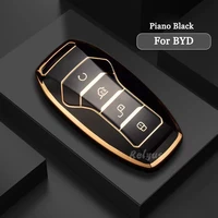 plating tpu car key protected case cover for byd tang dm 2018 2021 key chain auto interior accessories