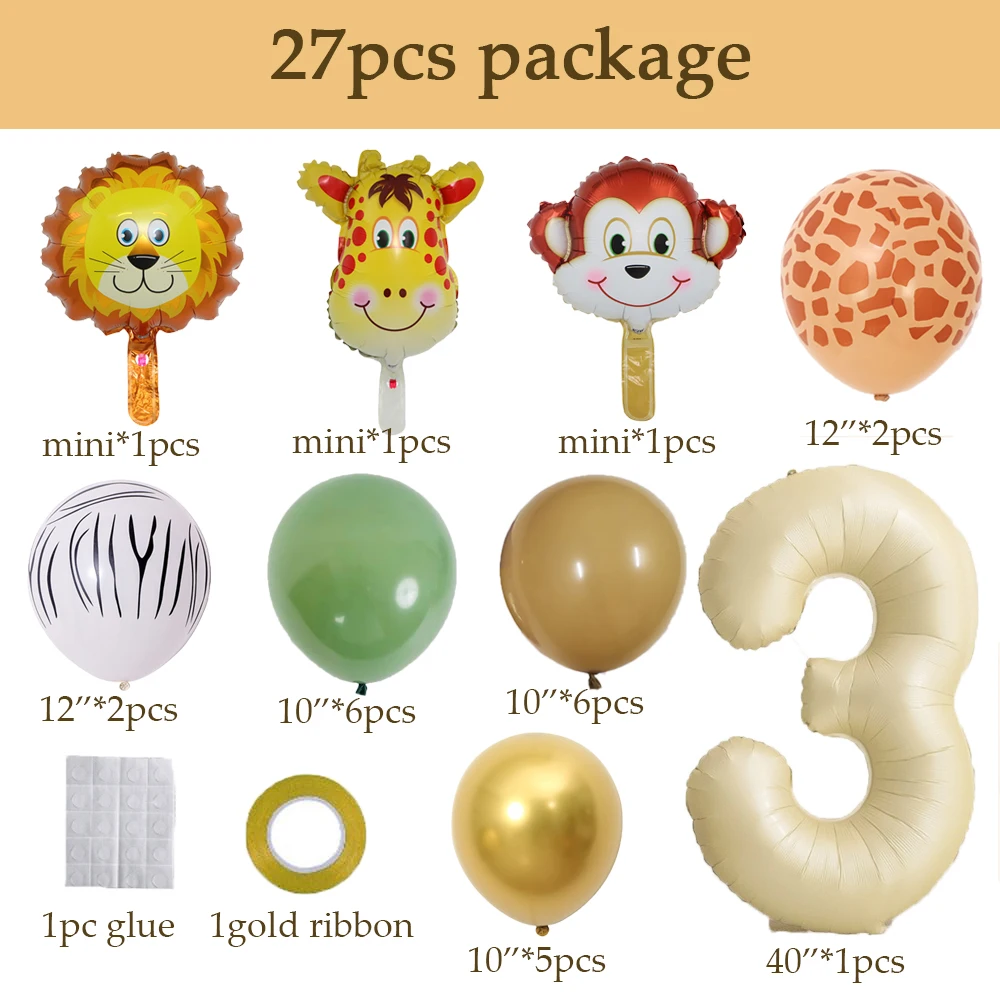 

Набор фольгированных шаров "Джунгли", 27 шт.